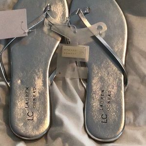 Lauren Conrad Silver Flip Flops